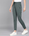 Alan Jones Solid Women Green Track Pants