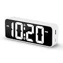 ALANAS Digital Alarm Clock, 2 Set Alarms with Snooze, Dimmer, Adjustable Volume, Large Number Display, USB Charging Port for Cellphone, Outlet Powered Clocks for Bedrooms,Living Room,Guest Room.