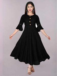 Alastar Women A-line Black Midi Calf Length