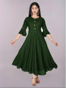 Alastar Women A-line Green MidiCalf Length Dress