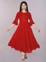 Alastar Women A-line Red MidiCalf Length Dress