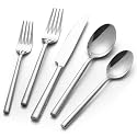 Alata Potter 60-Piece Forged Silverware Set Stainless Steel Flatware Set Cutlery Set, Service for 12, Mirror Finish, Dishwasher Safe