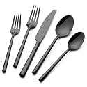 Alata Potter Black 20-Piece Forged Silverware Set, Service for 4, Stainless Steel Flatware Set, Modern Design with Mirror Finish, Ideal for Home, Kitchen, Party, Camping