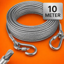 ALAXVA Heavy Duty Adjustable Clothesline Wire Cable with Carabiners - 10M Stainless Steel Retractable Clothesline