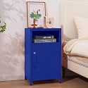 ALBAD Metal Nightstand with Lockable Cabinet