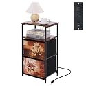 ALBAD Nightstand with Charging Station and LED