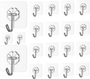 albatroz self adhesive wall hooks pack of 20  strong sticky hooks for home  kitchen hook rail 20