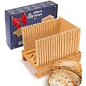 Albert & Grace Adjustable Bamboo Bread Slicer with Folding Guides