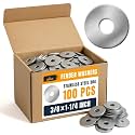 ALBO 100 Pcs 3/8" x 1-1/4" 304 Stainless Steel Fender Flat Washers