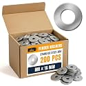 ALBO 200 Pcs M8 x 16 mm 304 Stainless Steel Fender Flat Washers