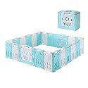 Albott 22 Panels Kids Safety Play Center Yard Baby Playpen Kids Activity Centre Indoor or Outdoor, Portable Play Yard with Gate for Babies, Infant, Toddlers Blue (20 Panels+1 Gate+ 1 Game Board)