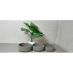 alby rope storage natural handwoven jute round shelf basket for your home amp kitchen small medium large-pack of 3 mix