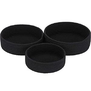 alby rope storage natural handwoven jute round shelf basket for your home amp kitchen small medium large-pack of 3 black