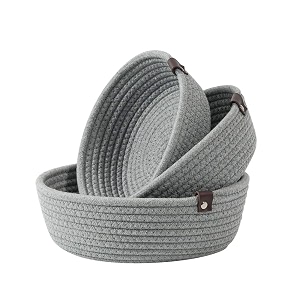 alby rope storage natural handwoven jute round shelf basket for your home amp kitchen small medium large-pack of 3 grey