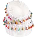 ALBY® Rope Storage Natural Handwoven Jute Round Shelf Basket For Your Home &amp; Kitchen (Small, Medium, Large)-Pack Of 3 (white multi,tassle)