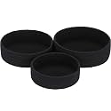ALBY® Rope Storage Natural Handwoven Jute Round Shelf Basket For Your Home &amp; Kitchen (Small, Medium, Large)-Pack Of 3 (black)