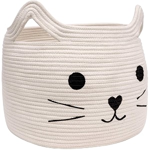 ALBY WovenTall Wicker Laundry Basket for BlanketsClothesPillowsToysShoes