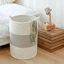 ALBY WovenTall Wicker Laundry Basket for BlanketsClothesPillowsToysShoes