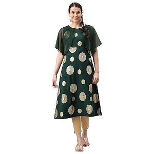 ALC Creation Womens Crepe Printed A-Line Kurti