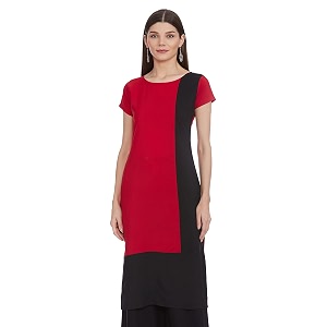 ALC Creations Womens Faux Crepe A-Line Kurti