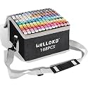 WELLOKB Alcohol Markers, 168 Colors Dual Tip Permanent Art Markers for Drawing,for Adult Coloring, Alcohol, Based Ink Ideal for Book Painting and Card Making222