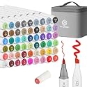 Alcohol Markers, 53 Colours, (Felt Tip & Brush Tip) + 1 Colorless Mixer Pen, Professional Art Pens for Drawing, Graffiti and Coloring