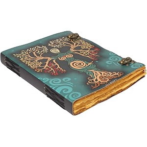 alcraft blank spell book of shadows journal with lock clasp antique handmade deckle edge vintage paper leather bound journal for women and men travel notebook for writing 3302 x 254 cm