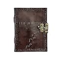 ALCRAFT Handmade Leather Journal Notebook The Journey on front conver | Customized Name/Date/Logo Personalized Customized Vintage Dairy (8 * 6 Inches)