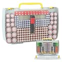 ALCYON 269+ Battery Organizer Case with Tester, Double-Sided Storage-Grey