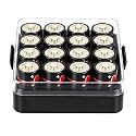 ALCYON Battery Organizer Storage Case, Battery Vault Box Container for 16pcs C Batteries, Plastic Clear Protective Battery Holder for Travelling/Home/Office (Black, Medium)