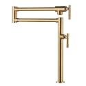 ALEASHA Deck Mount Pot Filler Faucet for Kitchen Sink, Brushed Gold