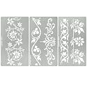 Aleks Melnyk No.510 Metal Stencils, Swirls, Ornaments, Flowers Vine, Patterns, Border, Small Stencils, 3 PCS, Templates for Wood Burning, Engraving, Crafting, Scrapbook, Art, Ornate