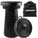 ALEVMOOM Upgraded Telescopic Collapsible Stool with Rotatable Cushion, 600lbs Heavy Duty Portable Folding Stool, Retractable Foldable Seat for Camping Fishing Outdoor & Indoor Use Carry Bag Included