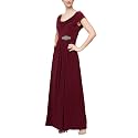 Alex Evenings Women's Long Cowl Neckline Mother of The Bride Dress, Formal Event Gown (Petite and Regular Sizes)