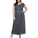Alex Evenings Women's Long Cowl Neckline Mother of The Bride Dress, Formal Event Gown (Petite and Regular Sizes)