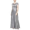 Alex Evenings Women's Long Cowl Neckline Mother of The Bride Dress, Formal Event Gown (Petite and Regular Sizes)