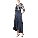 Alex Evenings Women's Satin Ballgown Formal Event Dress with Pockets and Tie Belt (Petite and Regular Sizes)