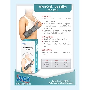 alex wrist cock - up splint left amp right hand common medium 8-9inches