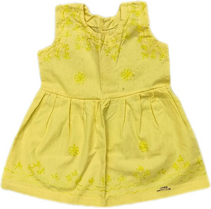 alexa creation baby girls midiknee length casual dress yellow sleeveless