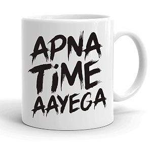 alexus apna time aayega1425 cermaicceramic coffee mug slogan quote printed ceramic coffee amp tea mug cup best gifts for weddinganniversarycouplemarriagebirthdayreturn gift -350 ml - white