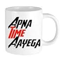 Alexus Apna Time Ayega Cup Ceramic Coffee Mug Slogan Quote Printed Ceramic Coffee &amp; Tea Mug, Cup Best Gifts for Wedding/Anniversary/Couple/Marriage/Birthday/Return Gift -(350 ML) - White
