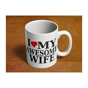 alexus i love my awesome wife ceramic coffee mug slogan quote printed ceramic coffee amp tea mug cup best gifts for weddinganniversarycouplemarriagebirthdayreturn gift -350 ml - white