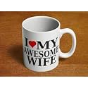 Alexus I Love My Awesome Wife Ceramic Coffee Mug Slogan Quote Printed Ceramic Coffee &amp; Tea Mug, Cup Best Gifts for Wedding/Anniversary/Couple/Marriage/Birthday/Return Gift -(350 ML) - White