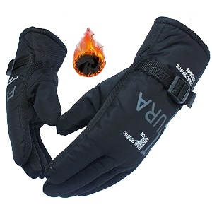 alexvyan 1 pair -20 snow amp windproof scratch proof thermal soft fur warm full finger winter gloves furfleece inside for riding protective hand ideal for cold weather for male black-futura