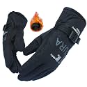 Alexvyan 1 Pair -20℉ Snow & Windproof Scratch Proof Thermal Soft Fur Warm Full Finger Winter Gloves (Fur/Fleece Inside) for Riding, Protective Hand Ideal for Cold Weather for Male (Black-Futura)