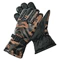 Alexvyan -20℉ Snow &amp; Windproof Thermal Soft Fur Warm Winter Gloves (Fur/Fleece Inside) for Riding, Protective Warm Hand Riding Cycling, Byke, Bike, Scooty,Motorcycle for Men &amp; Boy,Male (Brown)