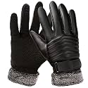 Alexvyan -20℉ Snow &amp; Windproof Thermal Soft Fur Warm Winter Gloves (Fur/Fleece Inside) for Riding, Protective Warm Hand Riding Cycling, Byke, Bike, Scooty,Motorcycle for Men &amp; Boy,Male (Black)