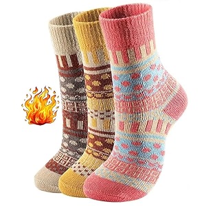 alexvyan 3 pair vintage solid soft amp woolen winter cozy knitted winter thick warm stretchy elastic socks without thumb for women girls assorted