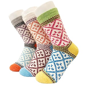 alexvyan 3 pair vintage solid soft amp woolen cozy knitted winter thick warm stretchy elastic socks without thumb for women girls
