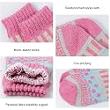 Alexvyan 3 Pair Vintage Solid Soft &amp; Woolen Cozy Knitted Winter Thick Warm Stretchy Elastic Calf Length Socks (Without Thumb) For Women Girls (Up Down), Multicolor